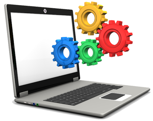 Notebook com engrenagem